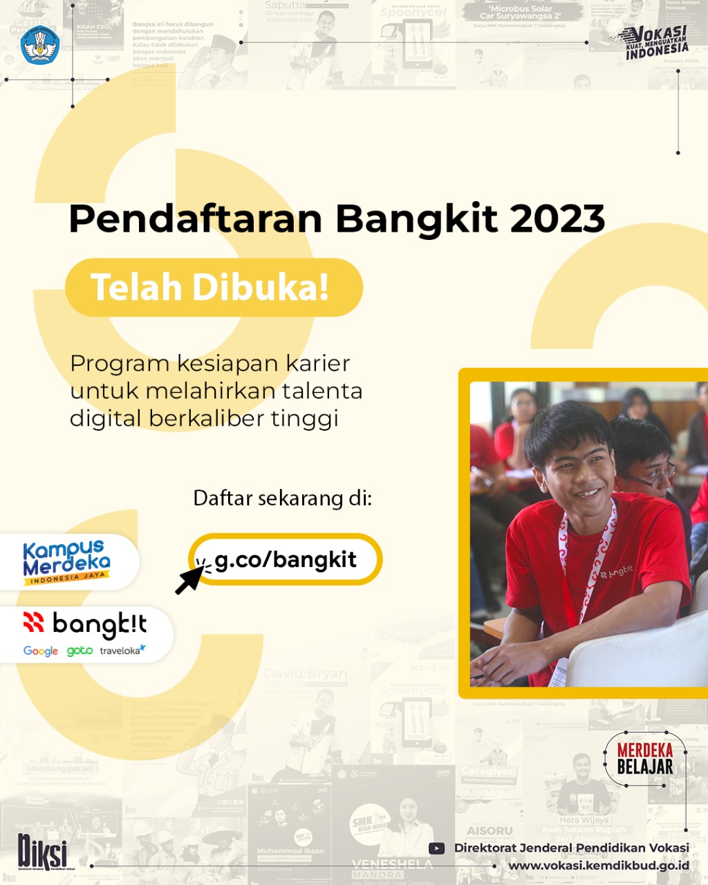 PENDAFTARAN BANGKIT 2023 (TERBUKA UNTUK MAHASISWA VOKASI D-3 DAN D-4)