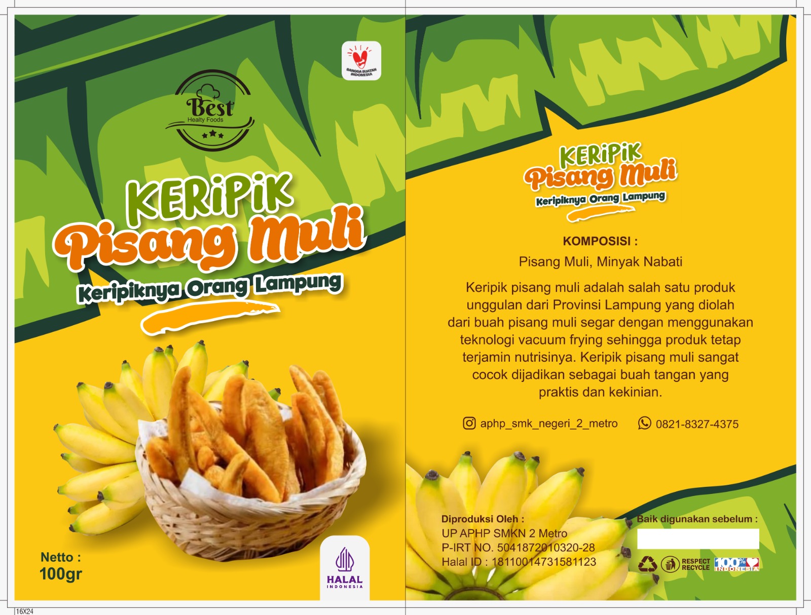 “Keripik Pisang Muli” Pilihan Oleh-oleh Khas Lampung Produksi SMKN 2 Metro