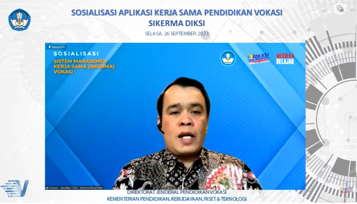 Jadi Upaya Transformasi Pendidikan Vokasi, Ditjen Pendidikan Vokasi Sosialisasikan Sikerma