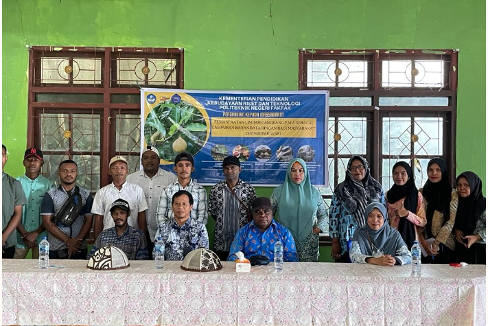 Dosen dan Mahasiswa Polinef olah Cangkang Pala jadi Bata Ringan